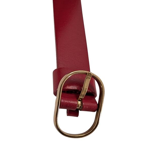 Womens Red Italian Leather Belt Circa San Francisco - Picture 3 of 7